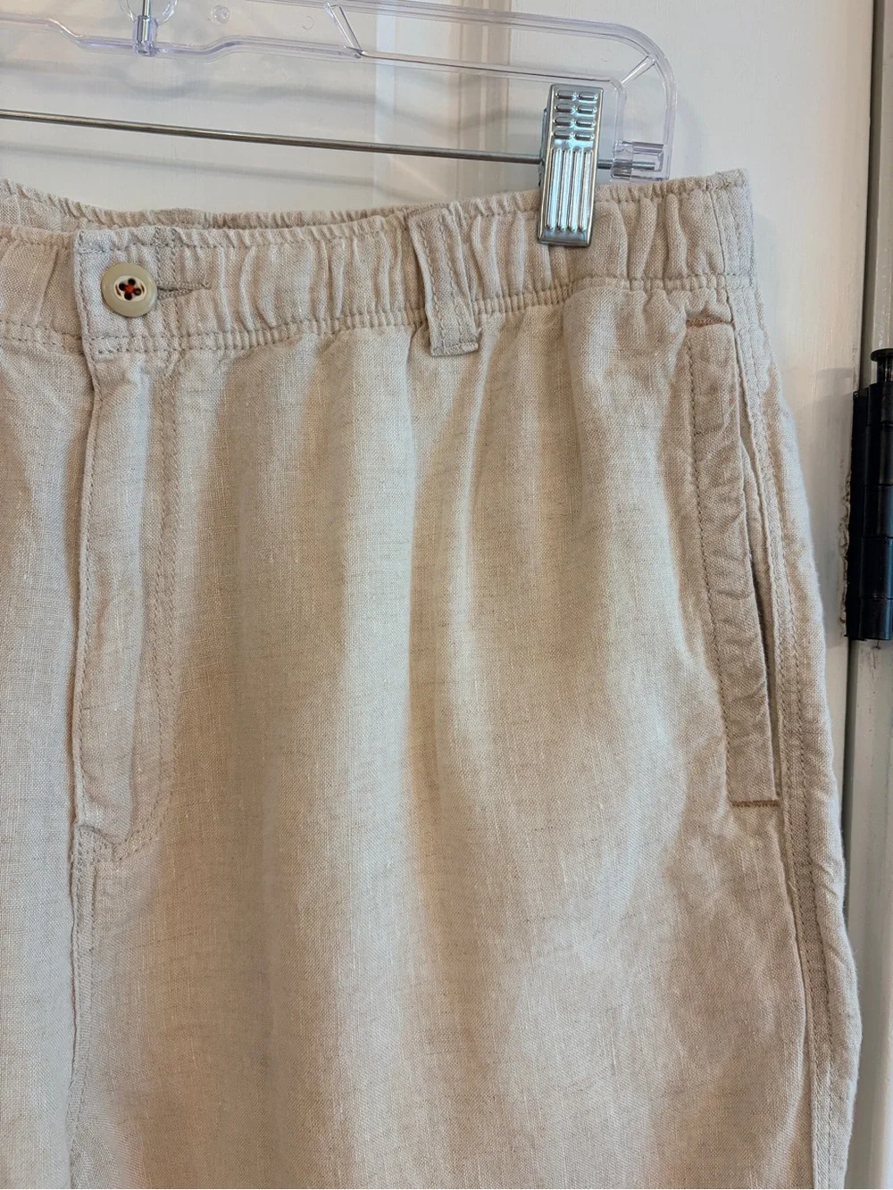 Tommy Bahama Relax 100% Linen Drawstring Pants Men’s Large Natural Beach Resort